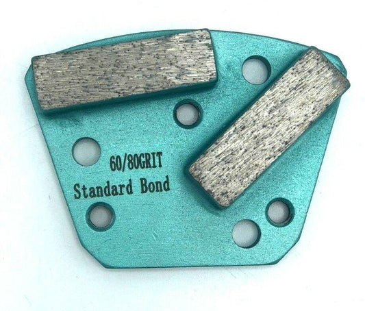 HTC STYLE SHOE SCREW MOUNT DOUBLE SQUARE, 6 HOLE STYLE, GRIT 60/80, SOFT BOND - Diamond Blade Supply