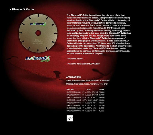 2" Inch Metal Cutting Diamond X Blade Cut-Off Wheel - Type 1 for Angle Grinders - Diamond Blade Supply