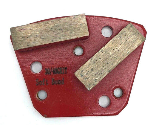 30/40G SOFT BOND DOUBLE-SEG FLOOR GRINDING SHOE/TRAPEZOID - Diamond Blade Supply