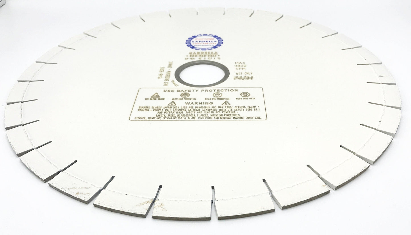 16" x .137" x 50/60 Gardella™ Bridge Saw Blade $149 ON SALE! - Diamond Blade Supply