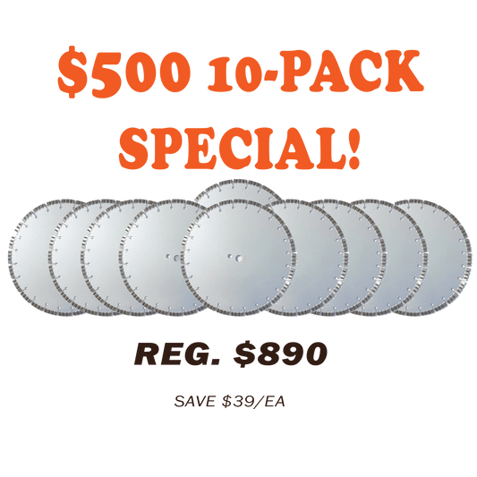 (10-Pack Special) 14" Premium Turbo Blade w/20mm Arbor - Diamond Blade Supply