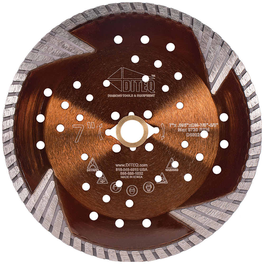 7" Diteq Stone Fire Turbo Diamond Blade