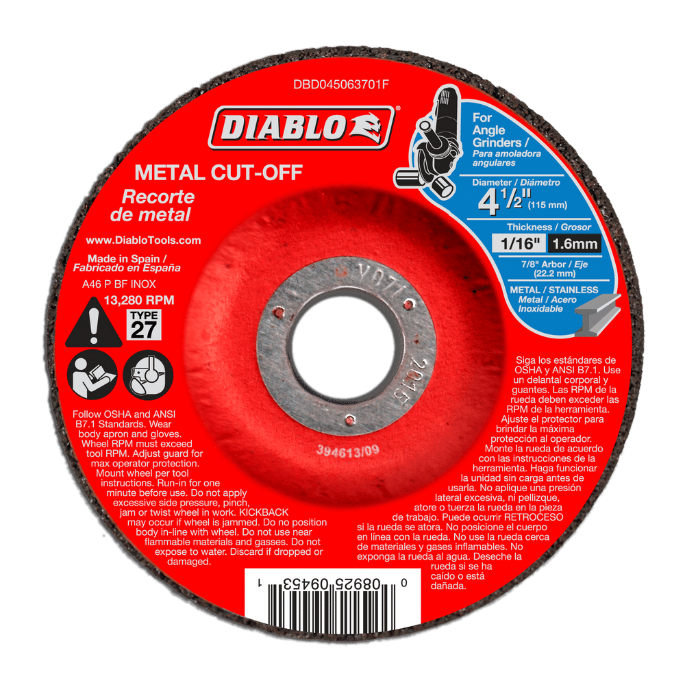 4-1/2 in. Metal Cut Off Disc - Type 27