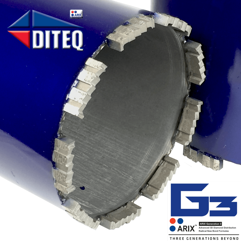 6"x14"x1-1/4"-7THD DITEQ DRY CONCRETE CORE BIT C-42AXG3WD - Diamond Blade Supply