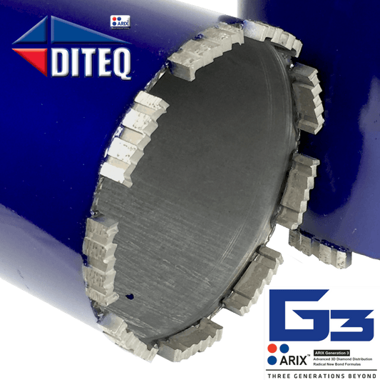 6"x14"x1-1/4"-7THD DITEQ DRY CONCRETE CORE BIT C-42AXG3WD - Diamond Blade Supply