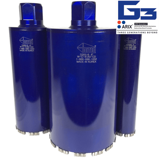 6" X 9" DRY OR WET CONCRETE CORE DRILL BIT DITEQ C-41AX - Diamond Blade Supply