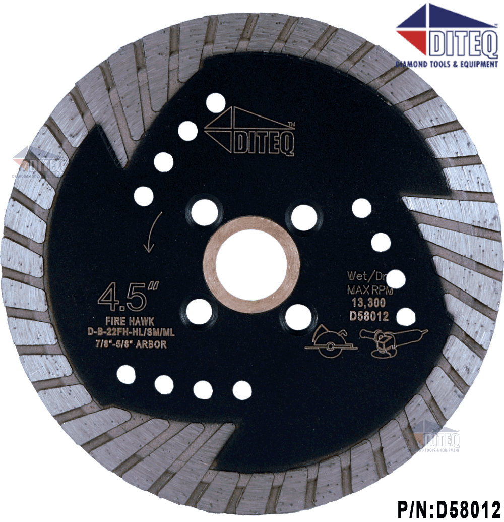 B22 FIREHAWK III Diteq Granite/Stone/Hard Masonry Diamond Blade - Diamond Blade Supply