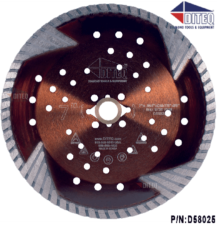 7" Diteq Stone Fire Turbo Diamond Blade - Diamond Blade Supply