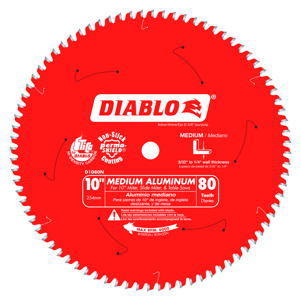 10 in. x 80 Tooth Medium Aluminum Saw Blade