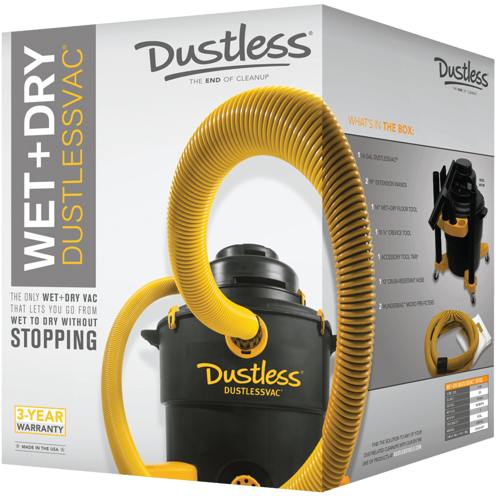 Dustless HEPA, 16 Gal, Wet/Dry Vacuum - Diamond Blade Supply