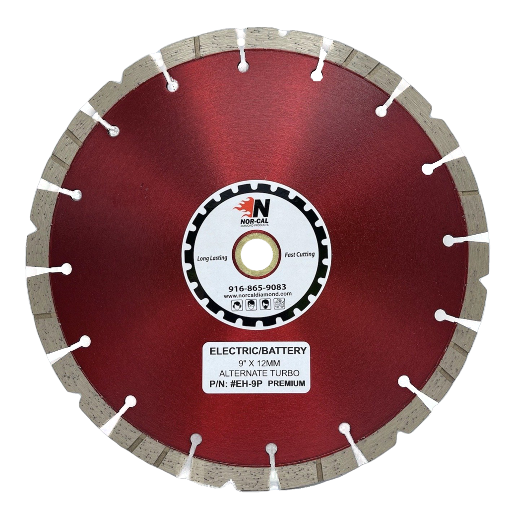 9" x 7/8" Turbo-Segmented Battery/Electric Saw Powered Blade P/N #EL-9P - Diamond Blade Supply