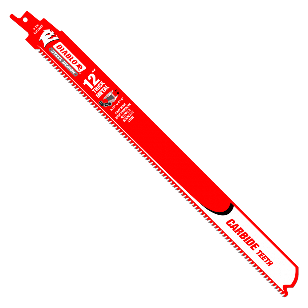 12 in. Steel Demon Carbide Recip Blades for Thick Metal (3/16 in. - 9/16 in.) Cutting (3-Pack)