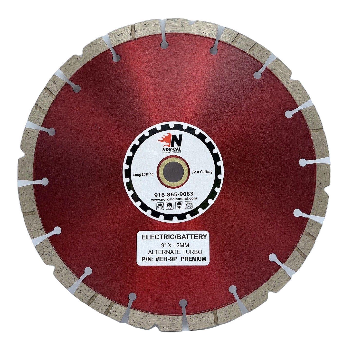 9" x 7/8" Turbo-Segmented Battery/Electric Saw Powered Blade P/N #EL-9P - Diamond Blade Supply