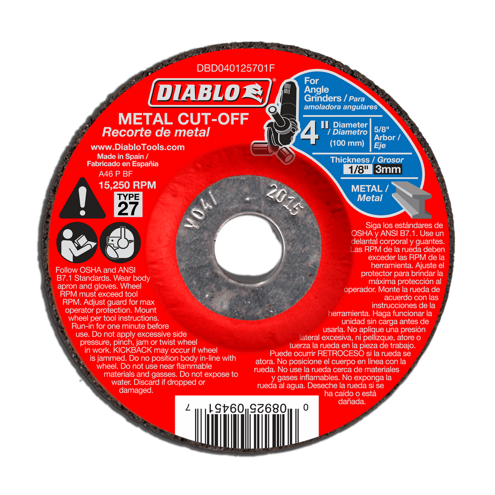 4 in. Metal Cut Off Disc - Type 27