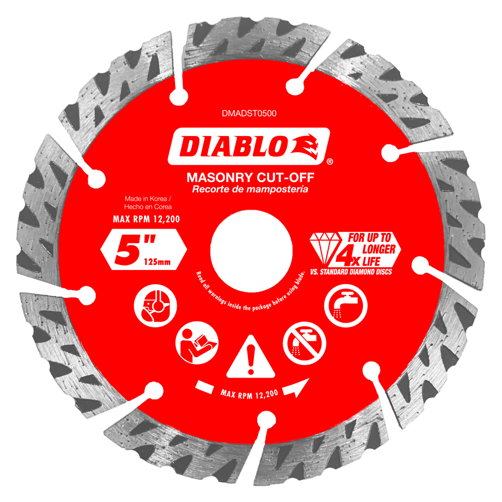5 in. Diamond Segmented Turbo Cut-Off Discs for Masonry