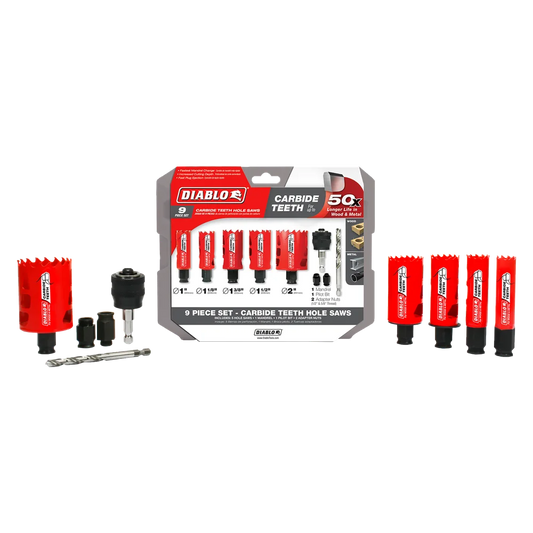 9 Pc Carbide General Purpose Hole Saw Set