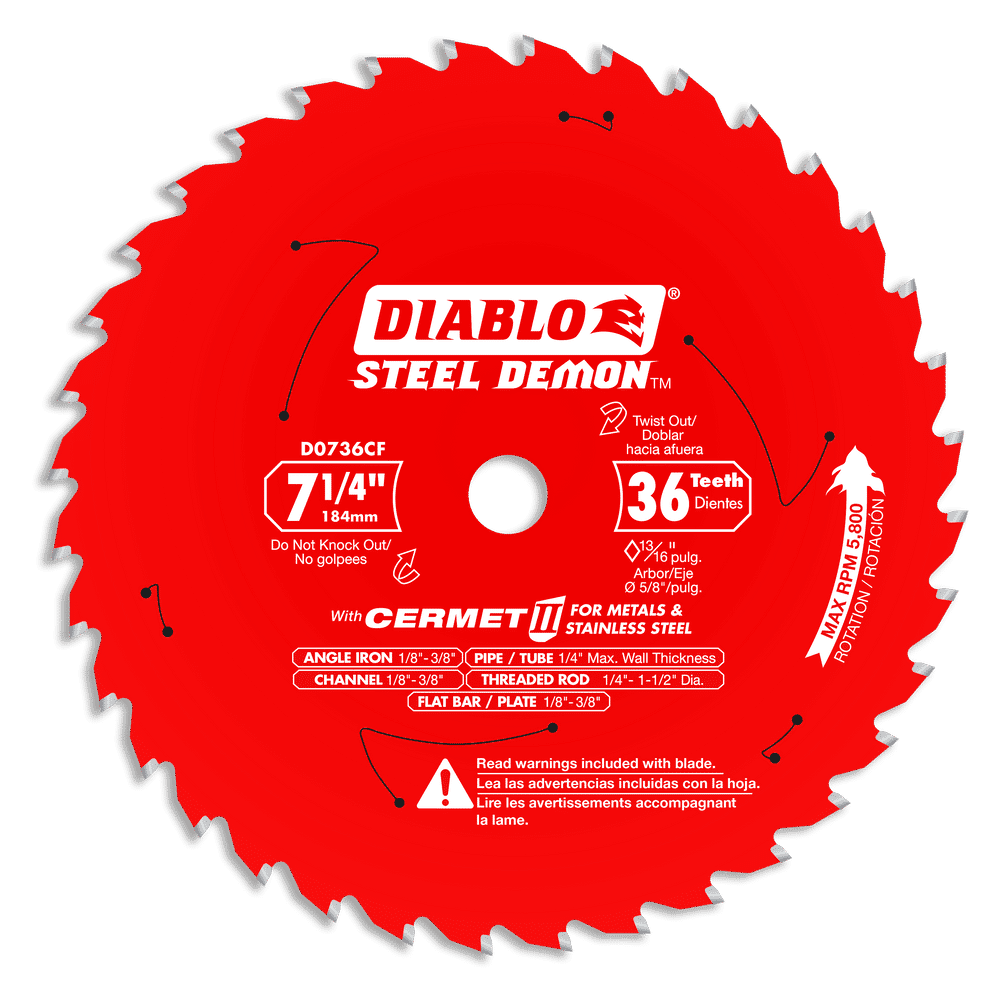 7-1/4 in. x 36 Tooth Steel Demon Cermet II Saw Blade for Metal & Stainless Steels