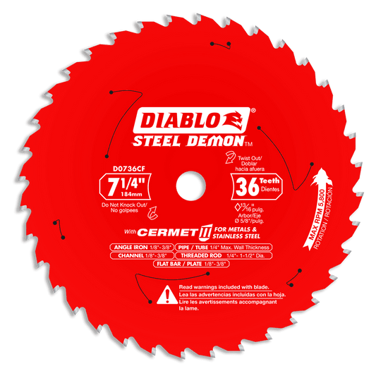7-1/4 in. x 36 Tooth Steel Demon Cermet II Saw Blade for Metal & Stainless Steels