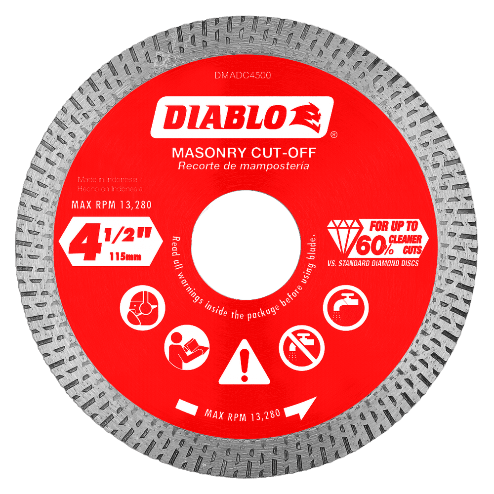 4-1/2 in. Diamond Continuous Rim Cut-Off Discs for Masonry