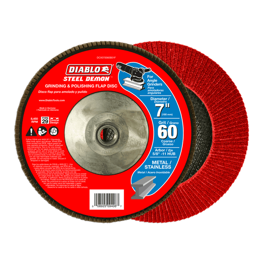 7 in. Steel Demon Flap Disc 60 Grit with Hub