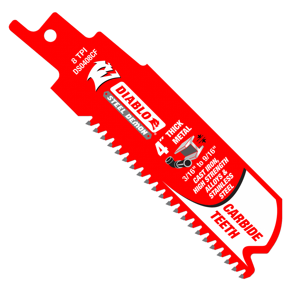 4 in. Steel Demon Carbide Recip Blades for Thick Metal (3/16 in. - 9/16 in.) Cutting (3-Pack)