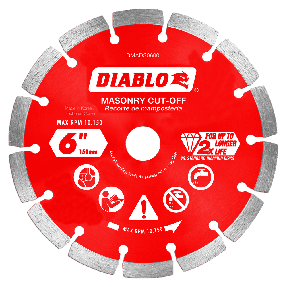 6 in. Diamond Segmented Cut-Off Discs for Masonry