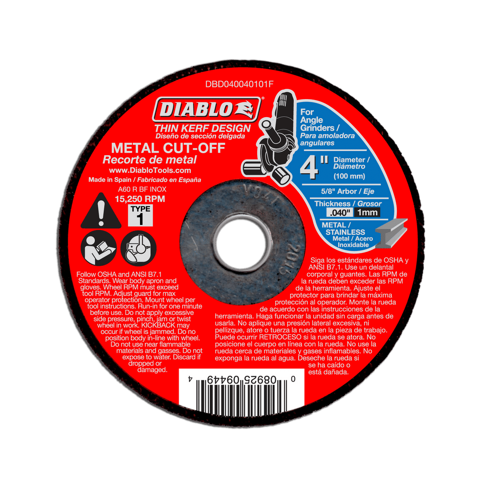 4 in. Metal Cut Off Disc - Thin Kerf