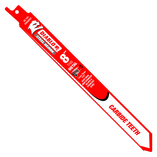 8 in. Steel Demon Carbide Recip Blades for Thin Metal (less than 1/8 in.) Cutting