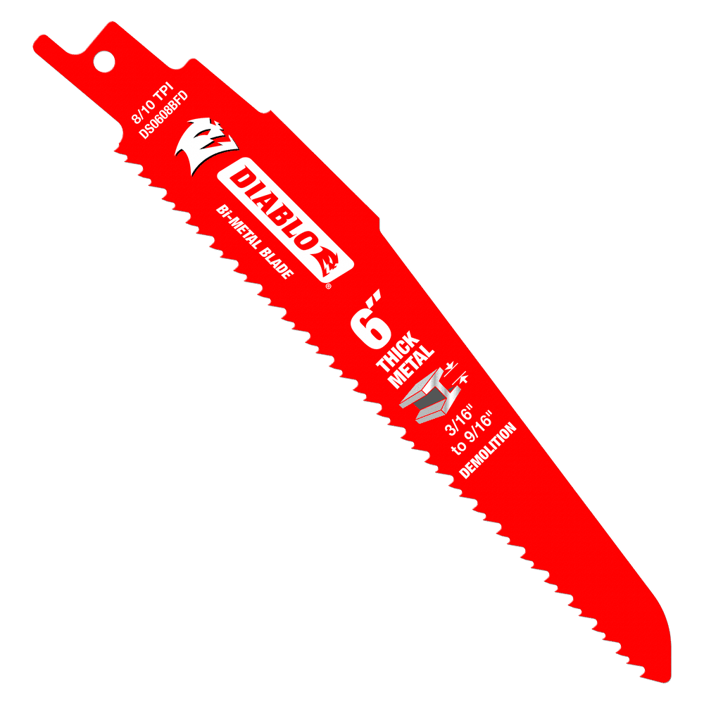 6 in. Bi-Metal Recip Blade for Thick Metal/Demolition (3/16 in. to 9/16 in.) (5-Pack)