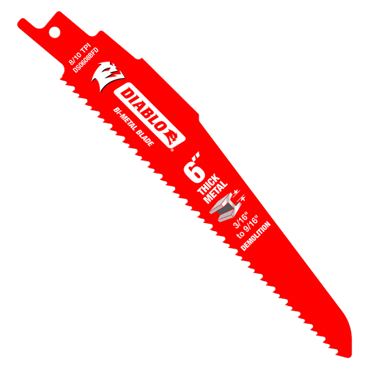 6 in. Bi-Metal Recip Blade for Thick Metal/Demolition (3/16 in. to 9/16 in.) (5-Pack)
