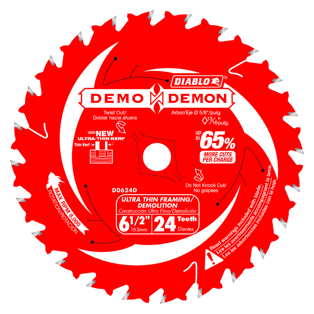 6-1/2 in. 24-Tooth Ultra-Thin Framing/Demolition Saw Blade