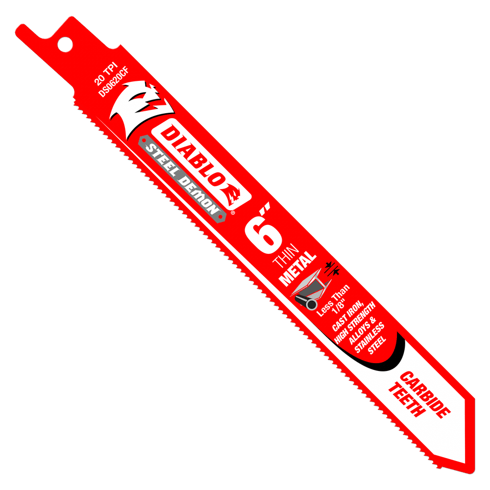 6 in. Steel Demon Carbide Recip Blades for Thin Metal (less than 1/8 in.) Cutting