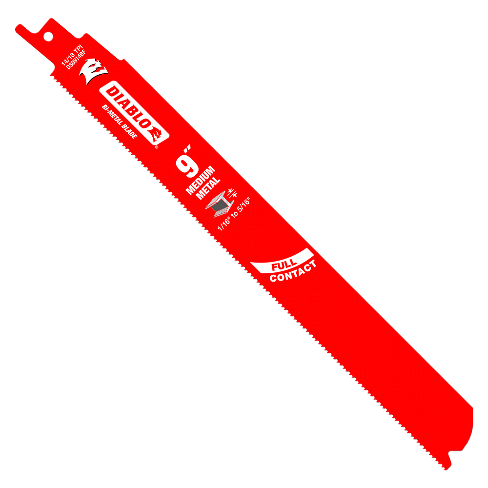 9 in. Bi-Metal Recip Blade for Medium Metal Cutting (3/32 in. to 5/16 in.) (25-Pack)