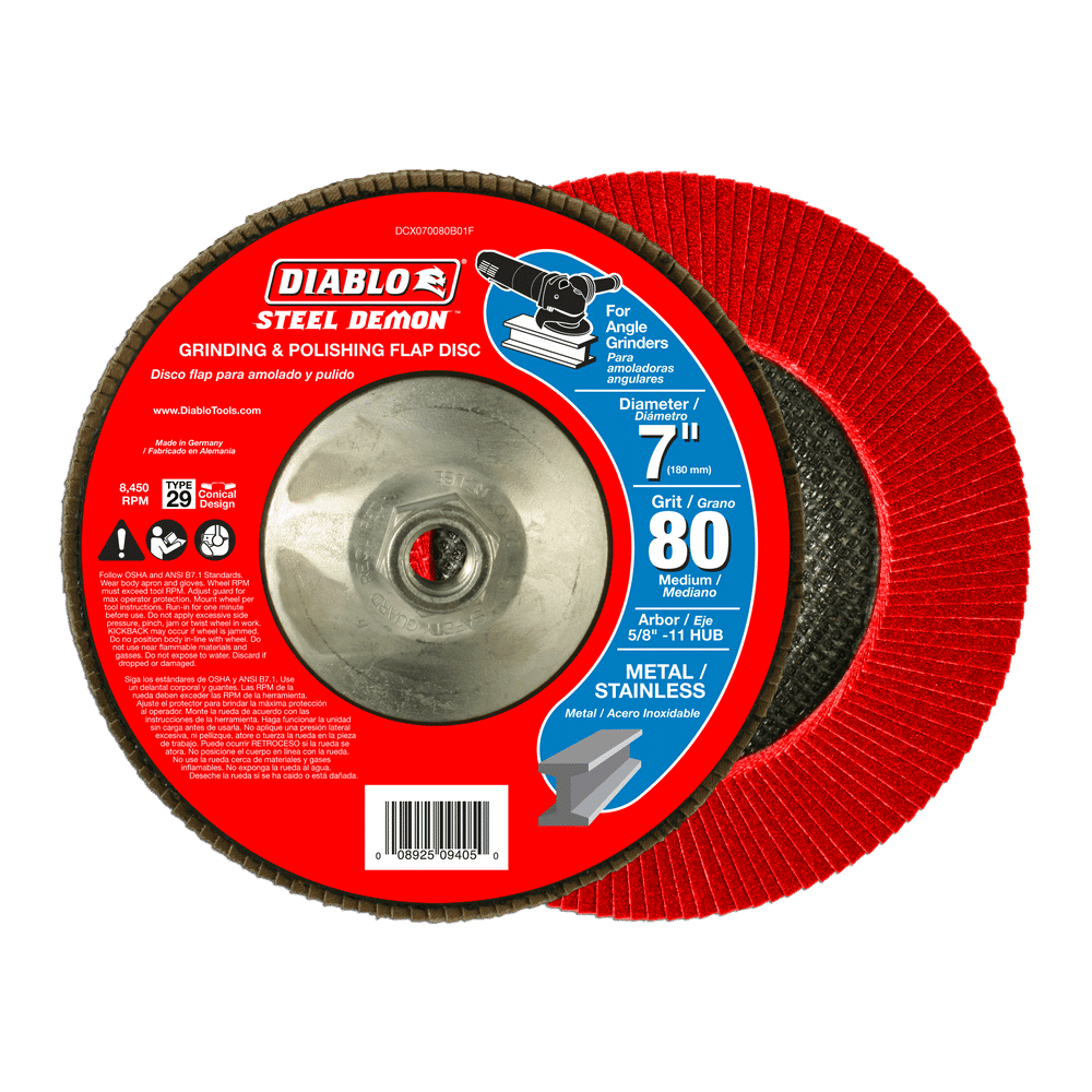 7 in. Steel Demon Flap Disc 80 Grit with Hub
