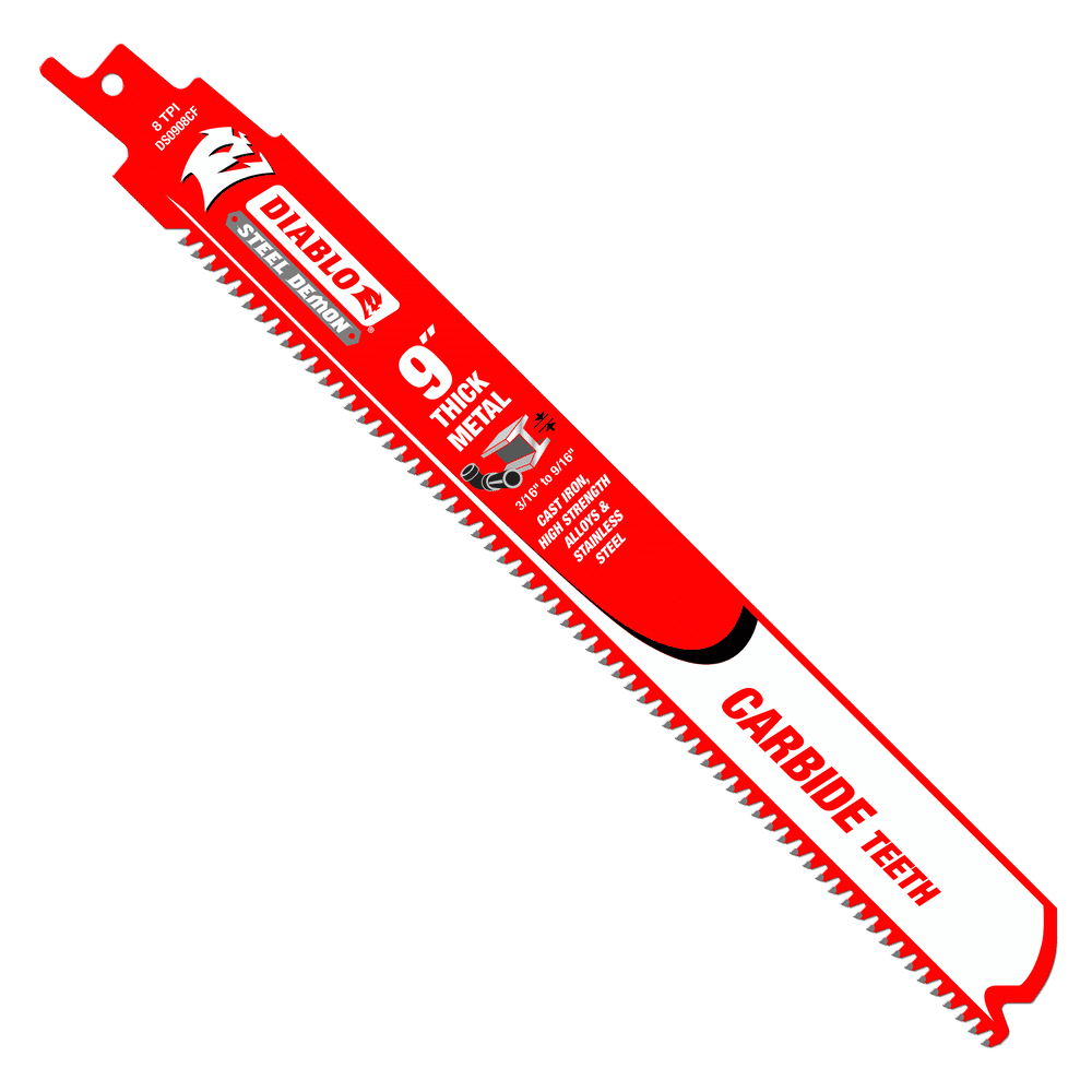 9 in. Steel Demon Carbide Recip Blades for Thick Metal (3/16 in. - 9/16 in.) Cutting (10-Pack)