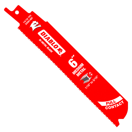 6 in. Bi-Metal Recip Blade for Medium Metal Cutting (3/32 in. to 5/16 in.) (25-Pack)