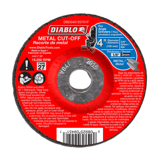 4 in. Metal Cut Off Disc - Type 27