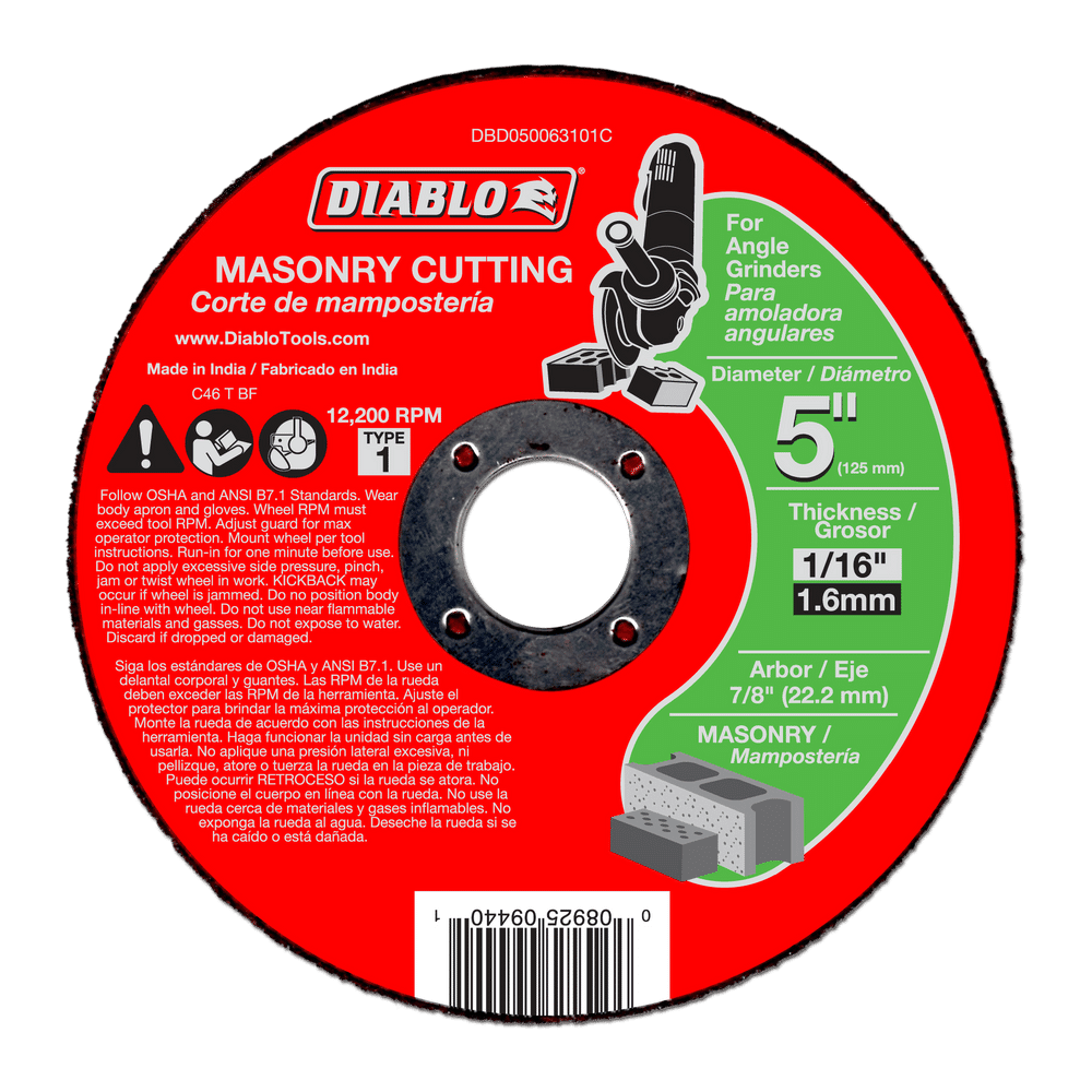 5 in. Masonry Cut Off Disc - Type 1