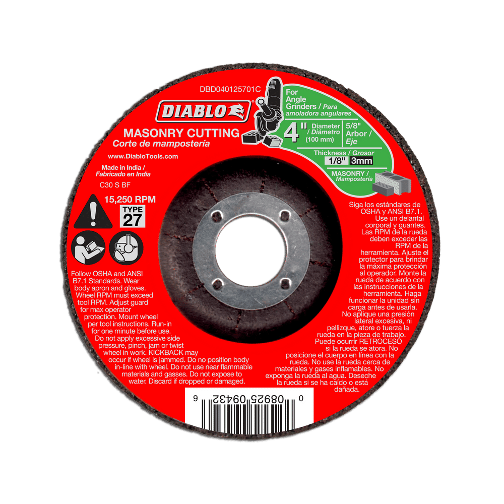 4 in. Masonry Cut Off Disc - Type 27
