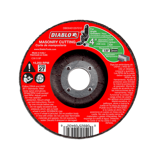 4 in. Masonry Cut Off Disc - Type 27