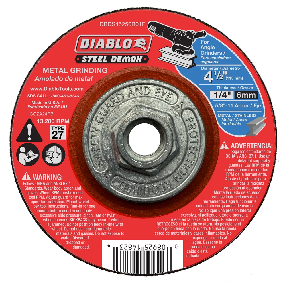 Steel Demon 4-1/2 In. Type 27 Hub Metal Grinding Disc