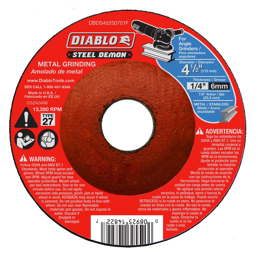 Steel Demon 4-1/2 In. Type 27 Metal Grinding Disc