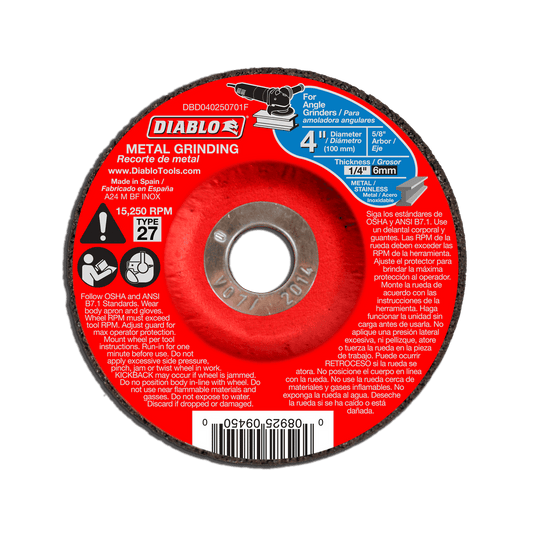 4 in. Metal Grinding Disc - Type 27