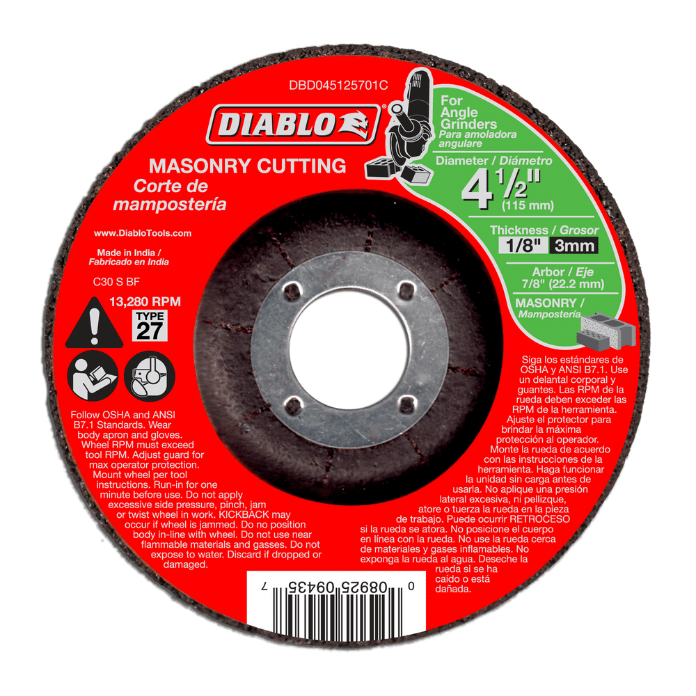 4-1/2 in. Masonry Cut Off Disc - Type 27