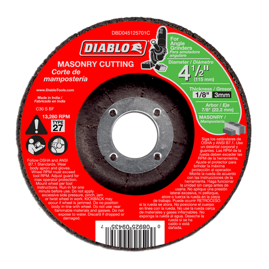 4-1/2 in. Masonry Cut Off Disc - Type 27