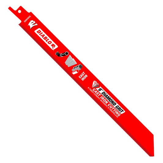 9 in. Diamond Grit Recip Blade for Cast Iron, Fiber Cement, Masonry, and Fiberglass