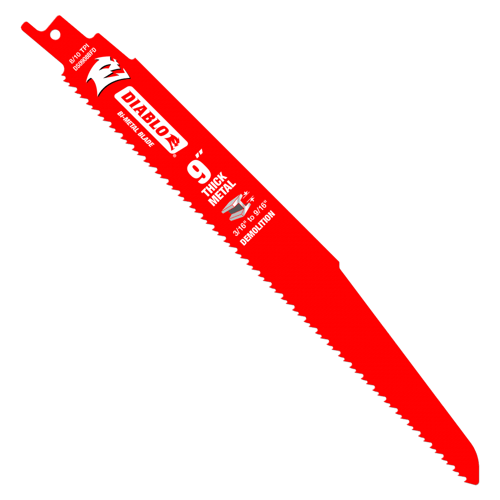 9 in. Bi-Metal Recip Blade for Thick Metal/Demolition (3/16 in. to 9/16 in.) (5-Pack)
