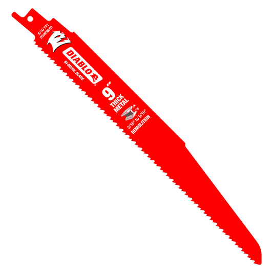 9 in. Bi-Metal Recip Blade for Thick Metal/Demolition (3/16 in. to 9/16 in.) (5-Pack)