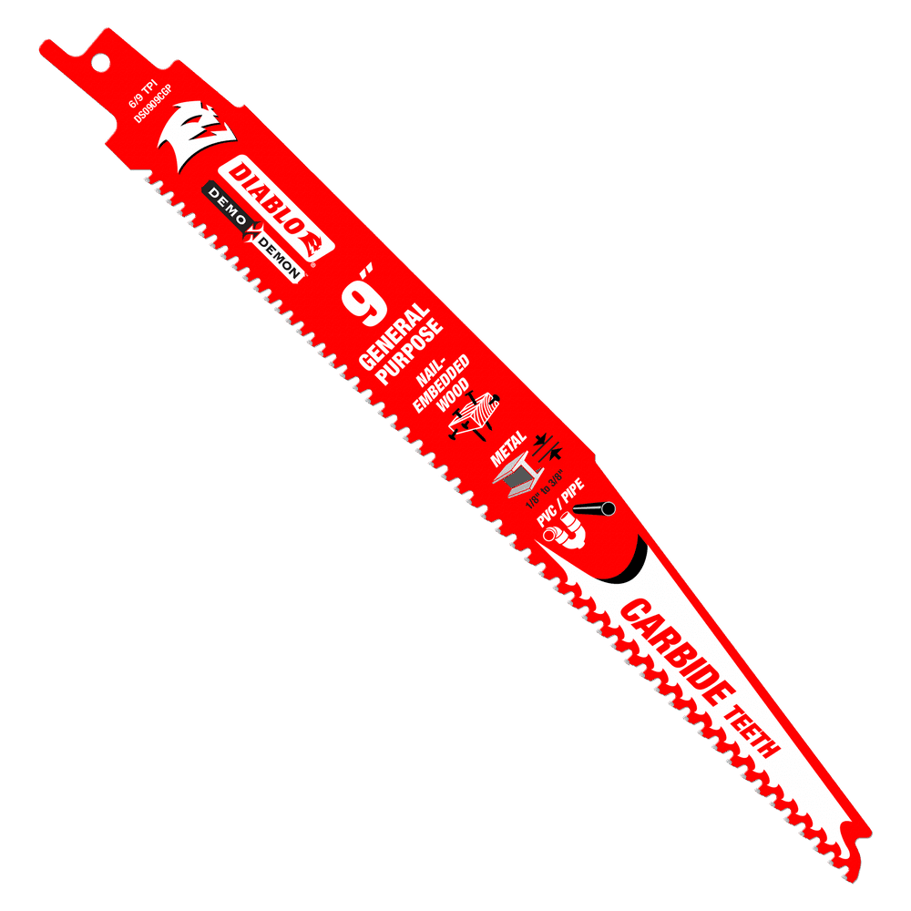 9 in. Steel Demon Carbide Recip Blades for Thick Metal (3/16 in. - 9/16 in.) Cutting (3-Pack)