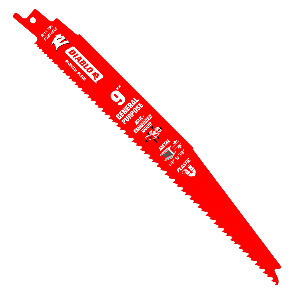 9 in. Bi-Metal Recip Blade for Nail-Embedded Wood, Metal, and Plastic (5-Pack)